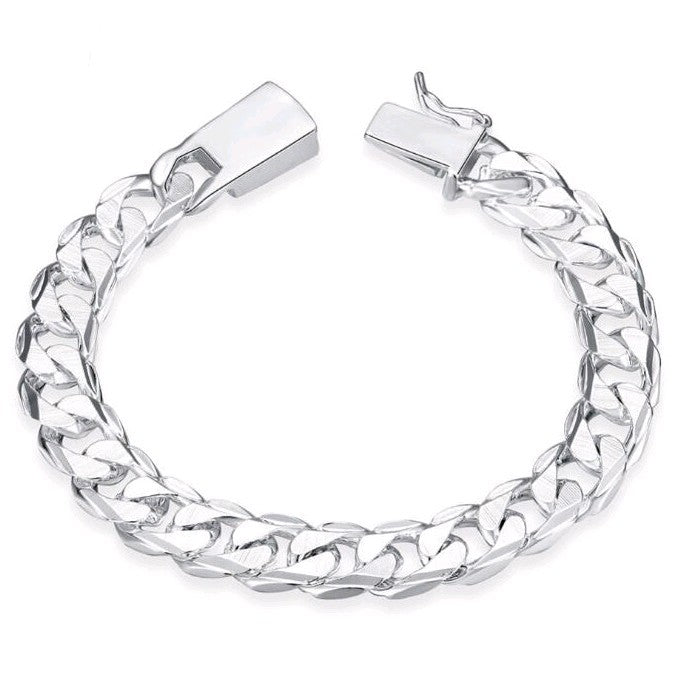 Jewelry Silver-Plated Personality Men's High-End Side Buckle Bracelet