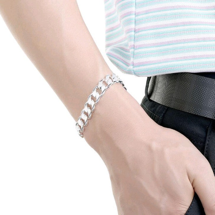 Jewelry Silver-Plated Personality Men's High-End Side Buckle Bracelet