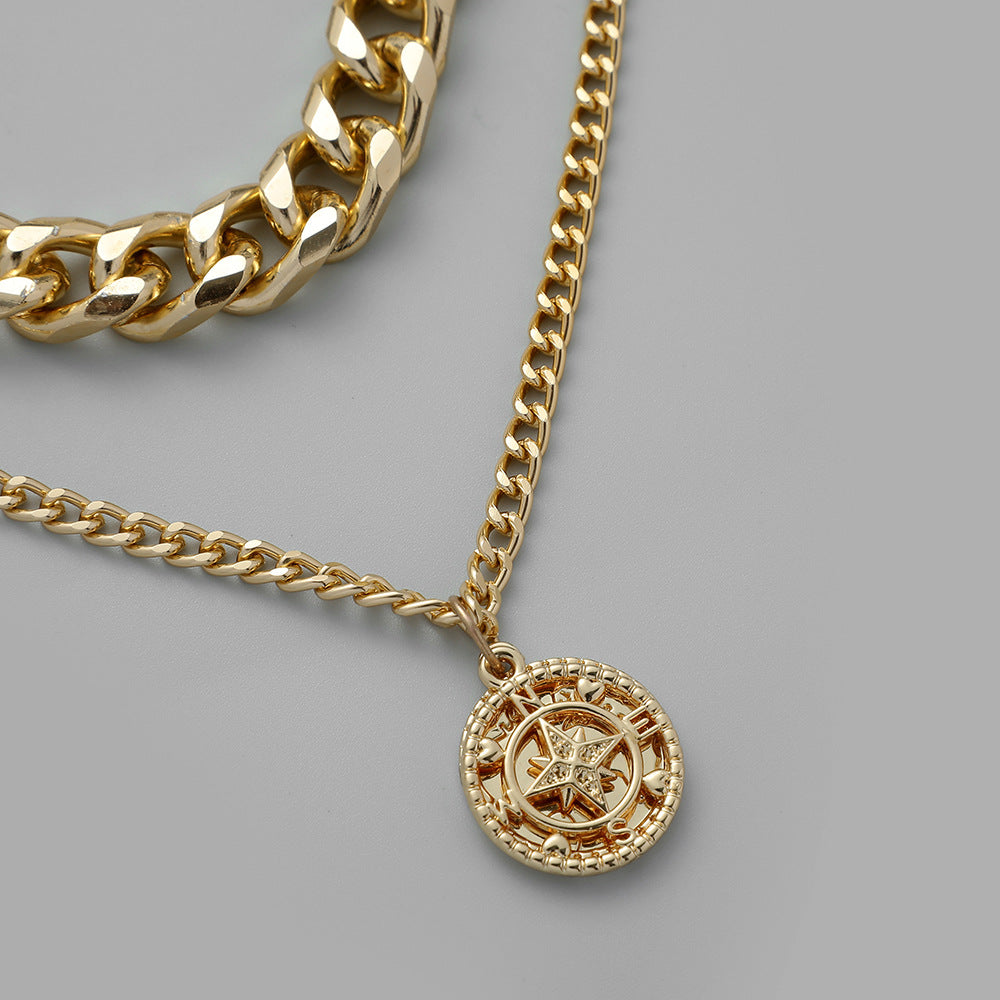 Floating Wearing Wind Cuban Chain Aluminum Chain Nautical Hour Hand Pendant