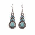 Moda Nupcial Conjuntos de Joyas Tibetano Howlite Collar de Cadena de Plata de Color de Agua Gota Pendientes Cristalinos de Las Mujeres Collares Conjunto