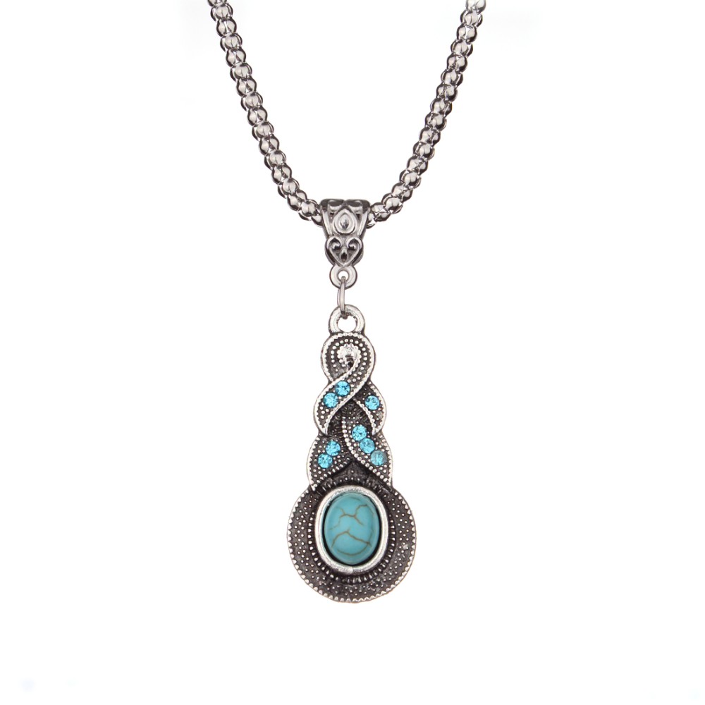 Moda Nupcial Conjuntos de Joyas Tibetano Howlite Collar de Cadena de Plata de Color de Agua Gota Pendientes Cristalinos de Las Mujeres Collares Conjunto