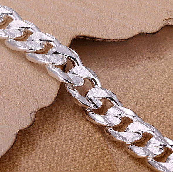Jewelry Silver-Plated Personality Men's High-End Side Buckle Bracelet
