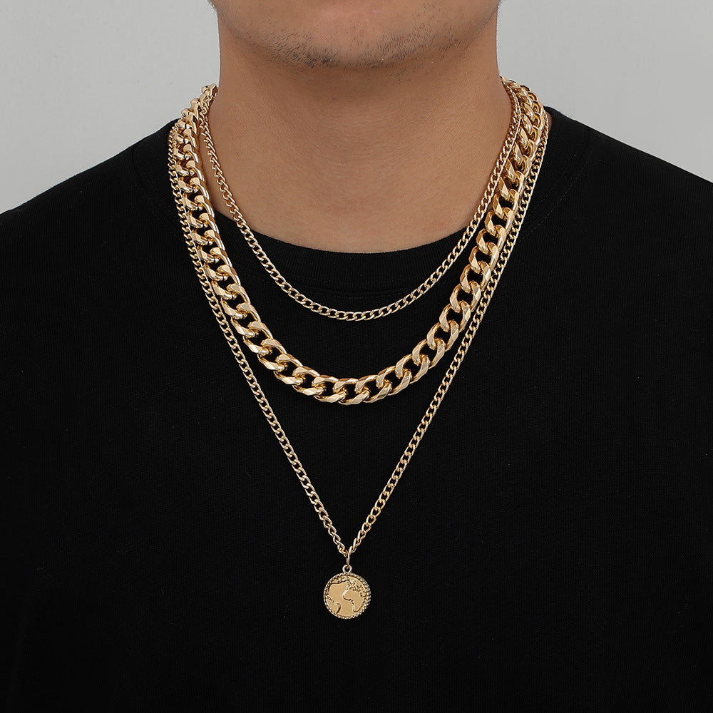 Floating Wearing Wind Cuban Chain Aluminum Chain Nautical Hour Hand Pendant