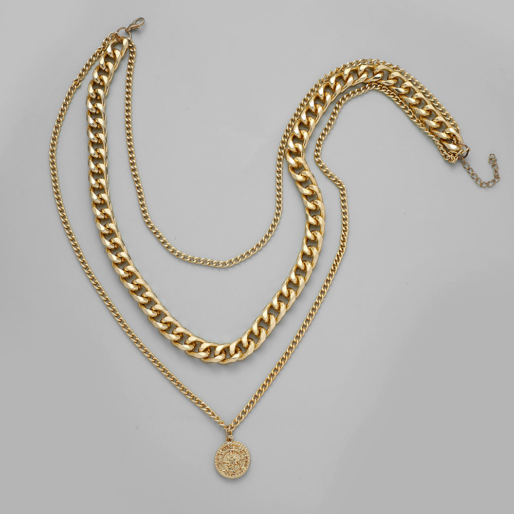 Floating Wearing Wind Cuban Chain Aluminum Chain Nautical Hour Hand Pendant